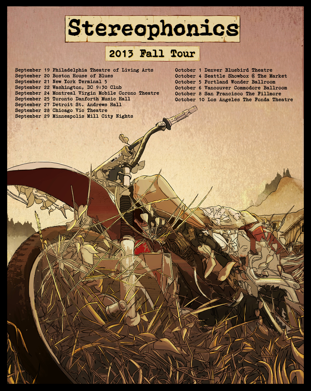 Stereophonics Fall Tour Poster