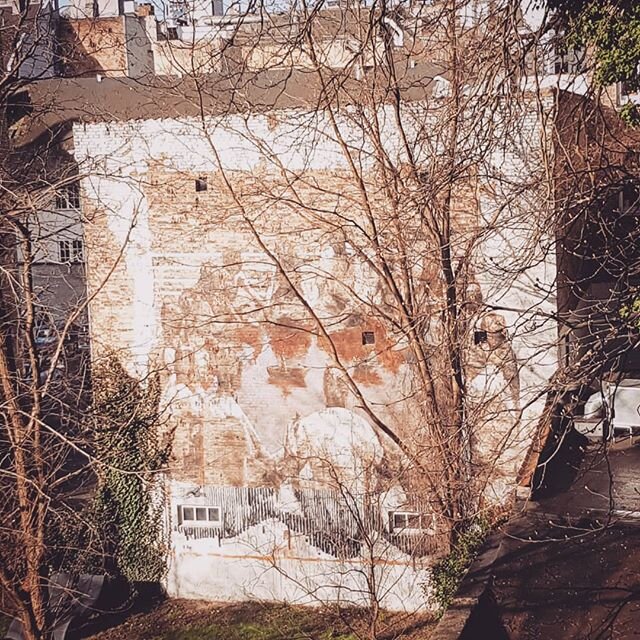 The view from my bedroom window in winter is this beautiful wall - a sacred ritual, connection, prayer, community.

In summer it's obscured by the bright green leaves of the trees. Only in the dark times does it shine, a little bit of precious reveal