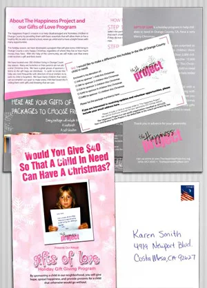 Handwritten envelope with it's contents.