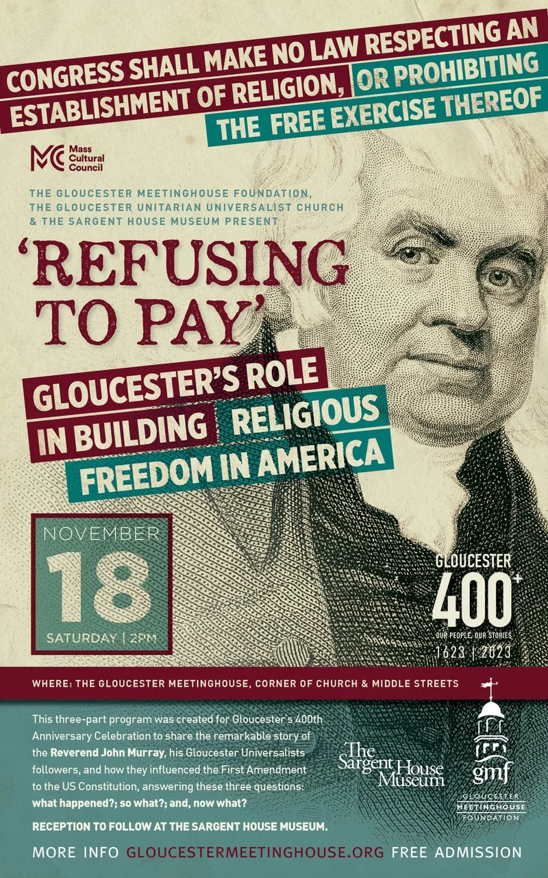 "Refusing to Pay," my video debuts Saturday, Novembe 18th at the Gloucester Meetinghouse