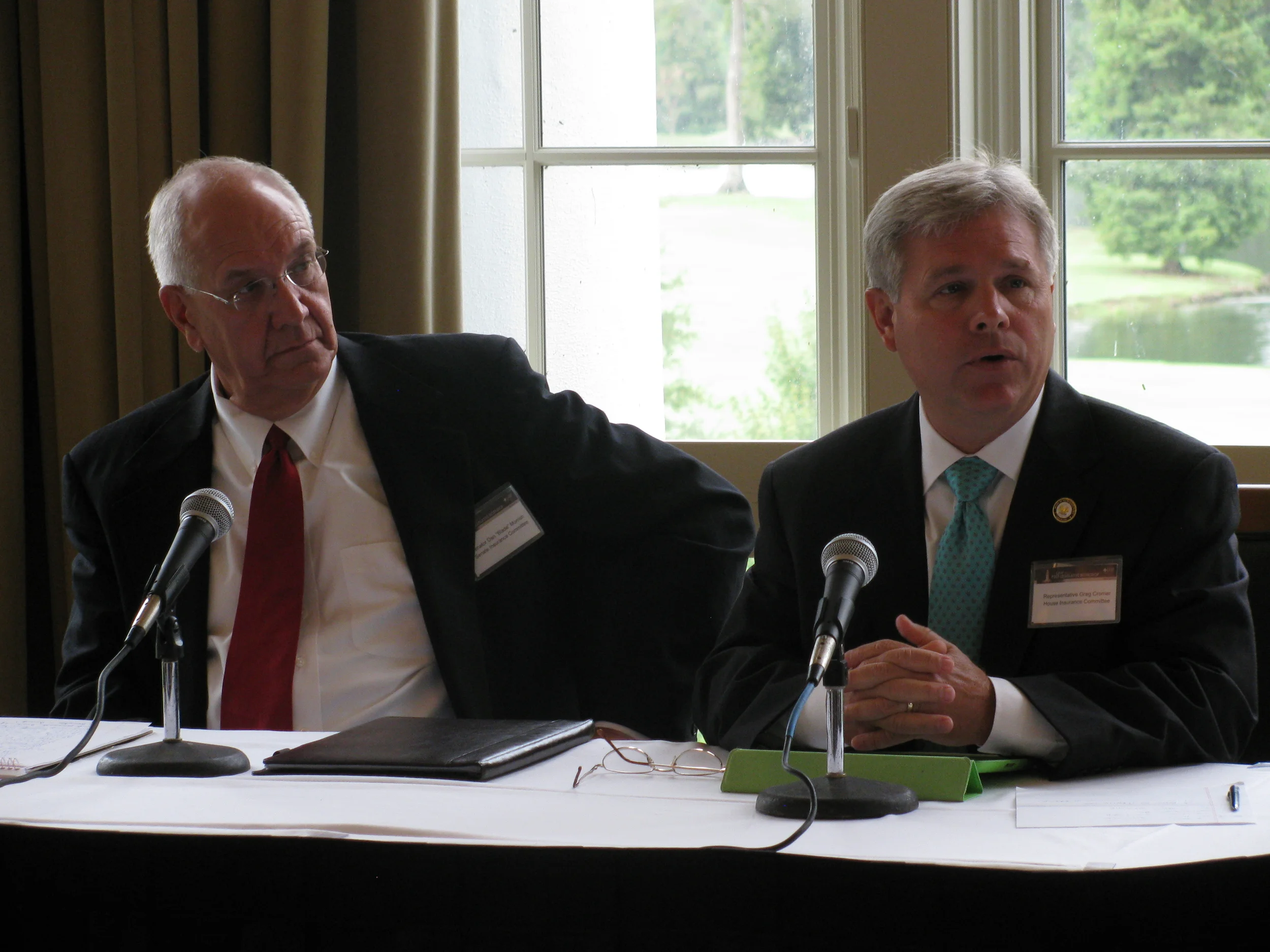  Sen. Blade Morrish (R-Jennings) (left) and Rep. Greg Cromer (R-Slidell) (right). 