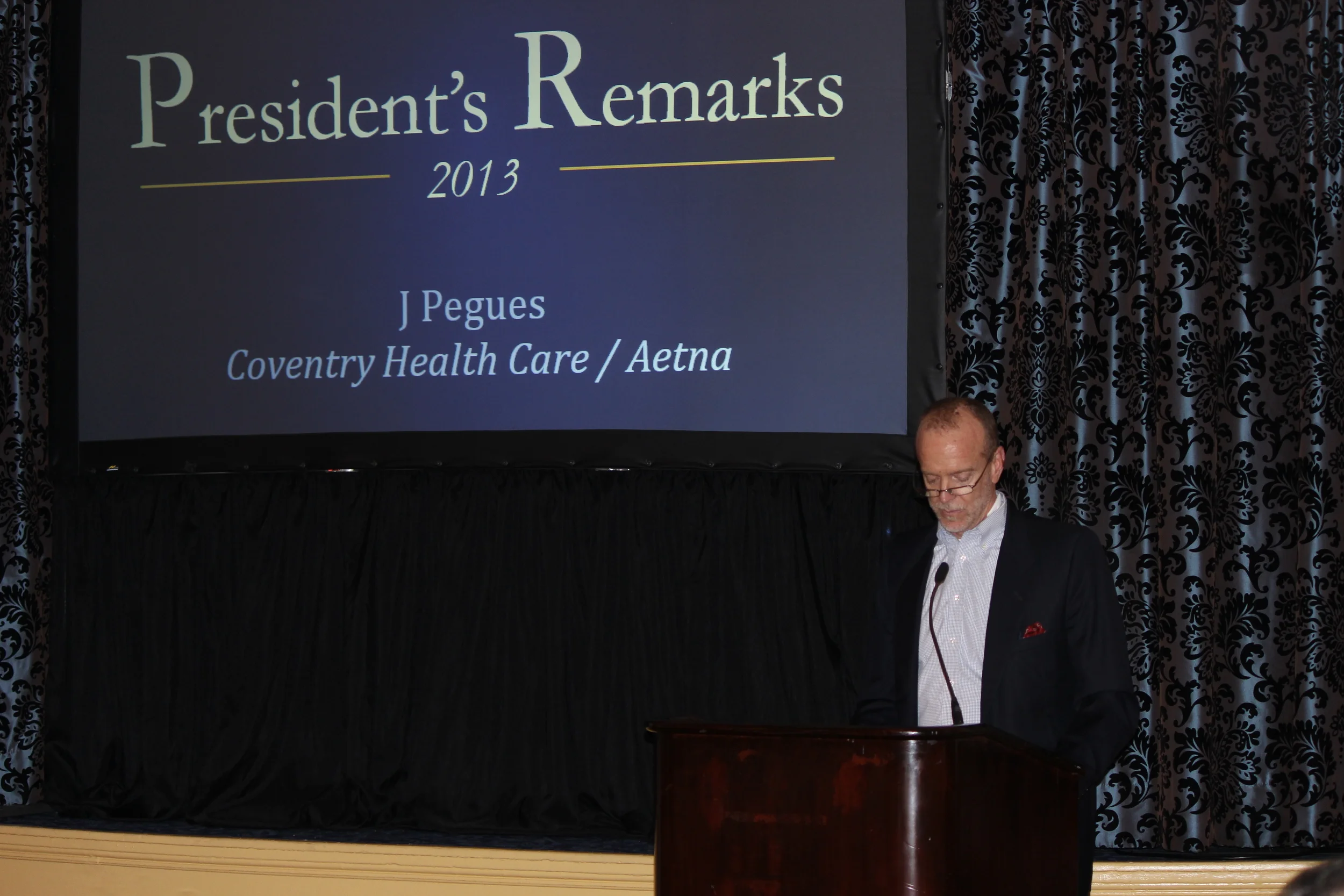  LAHP Board President J Pegues gives his remarks on the association's activities in 2013 