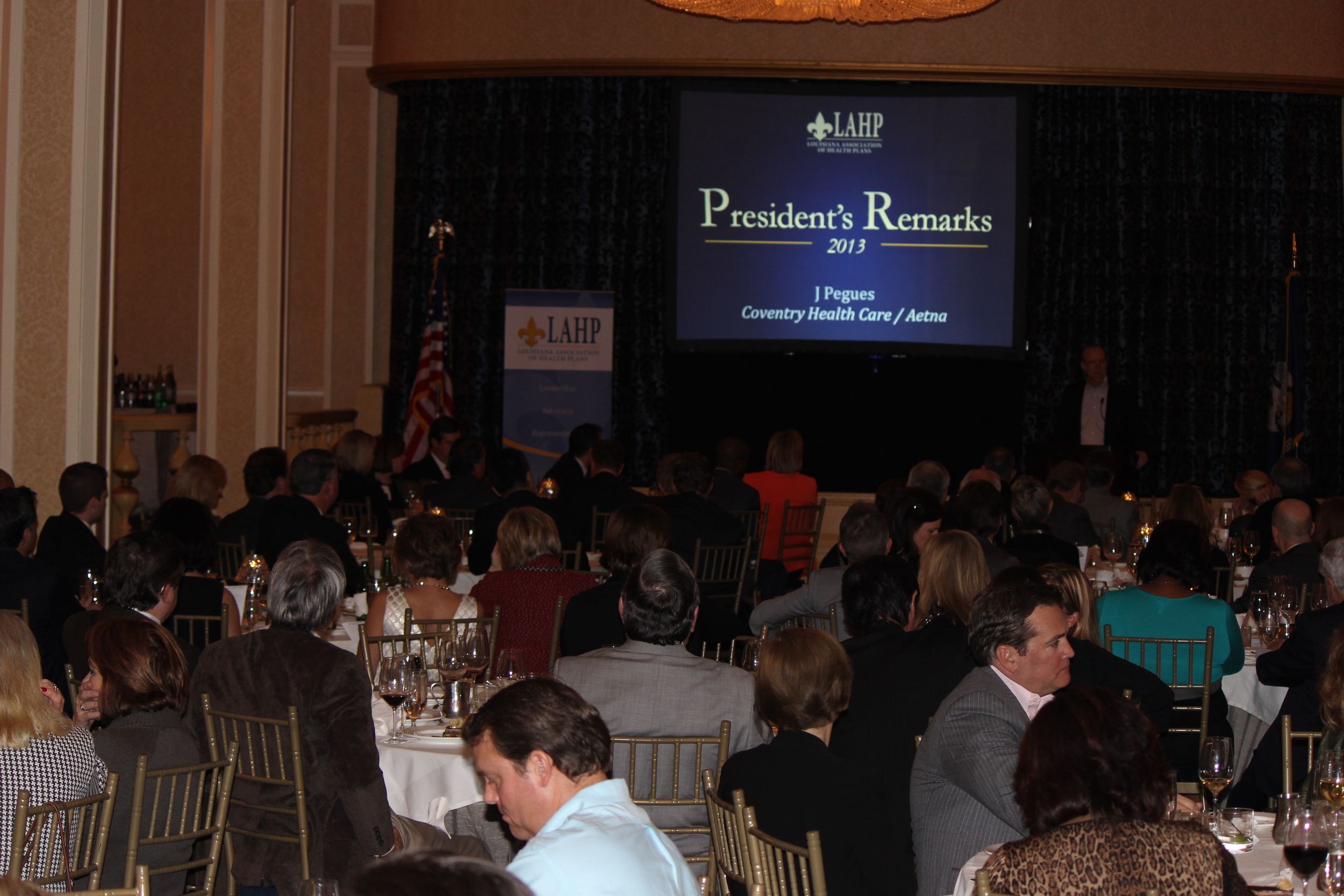  LAHP Board President J Pegues gives his remarks on the association's activities in 2013 