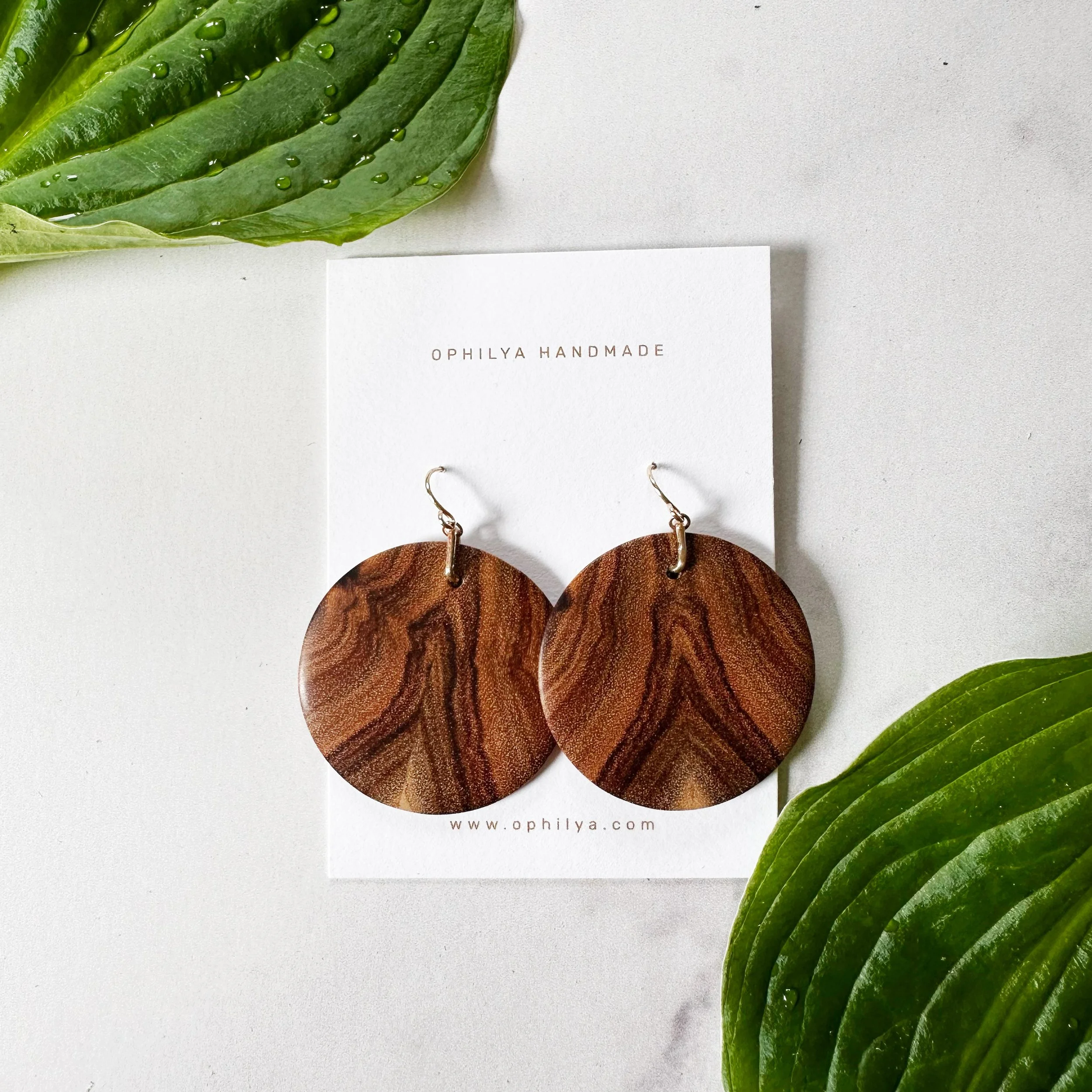 Segmented Tulip Wood Earrings