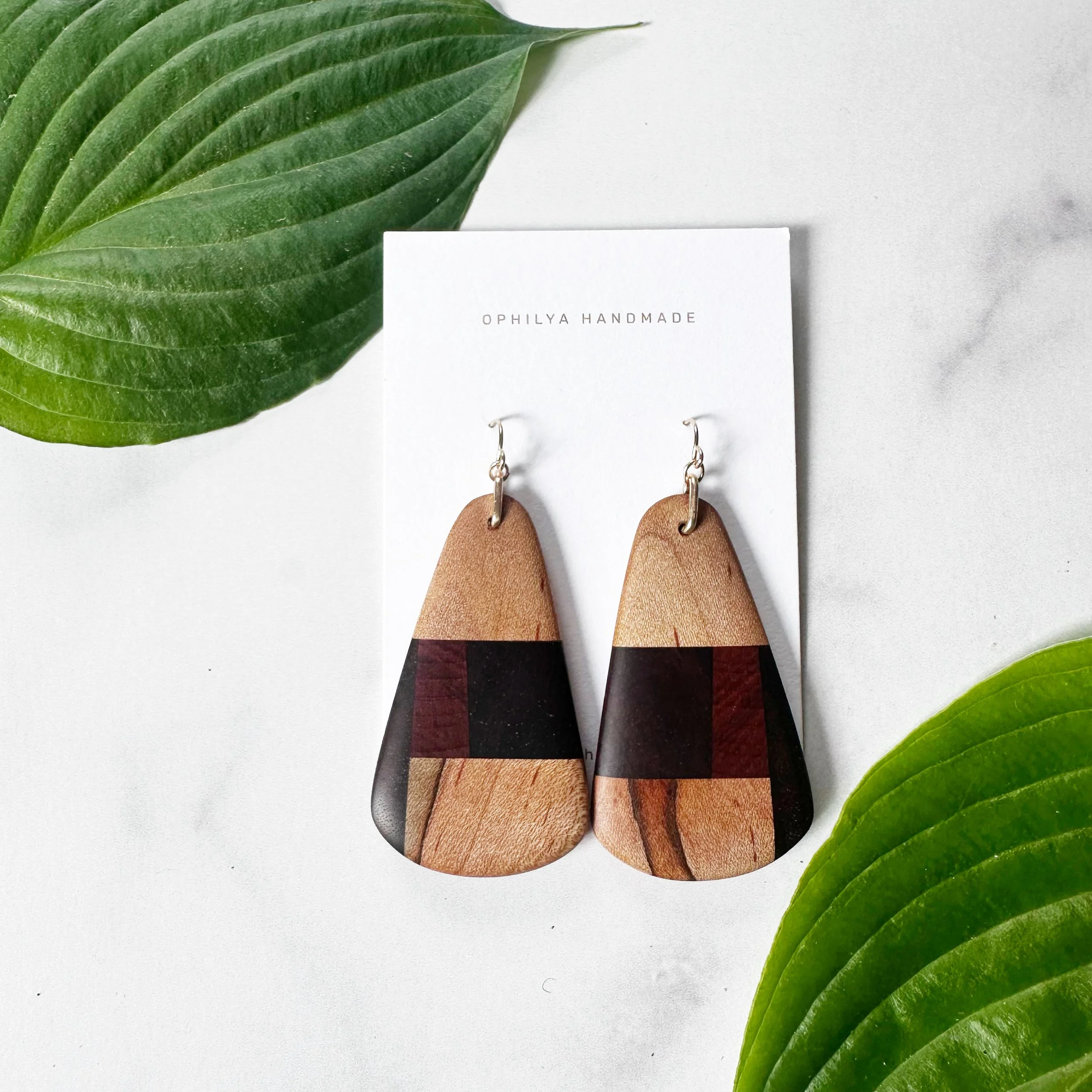 Segmented Wood Earrings
