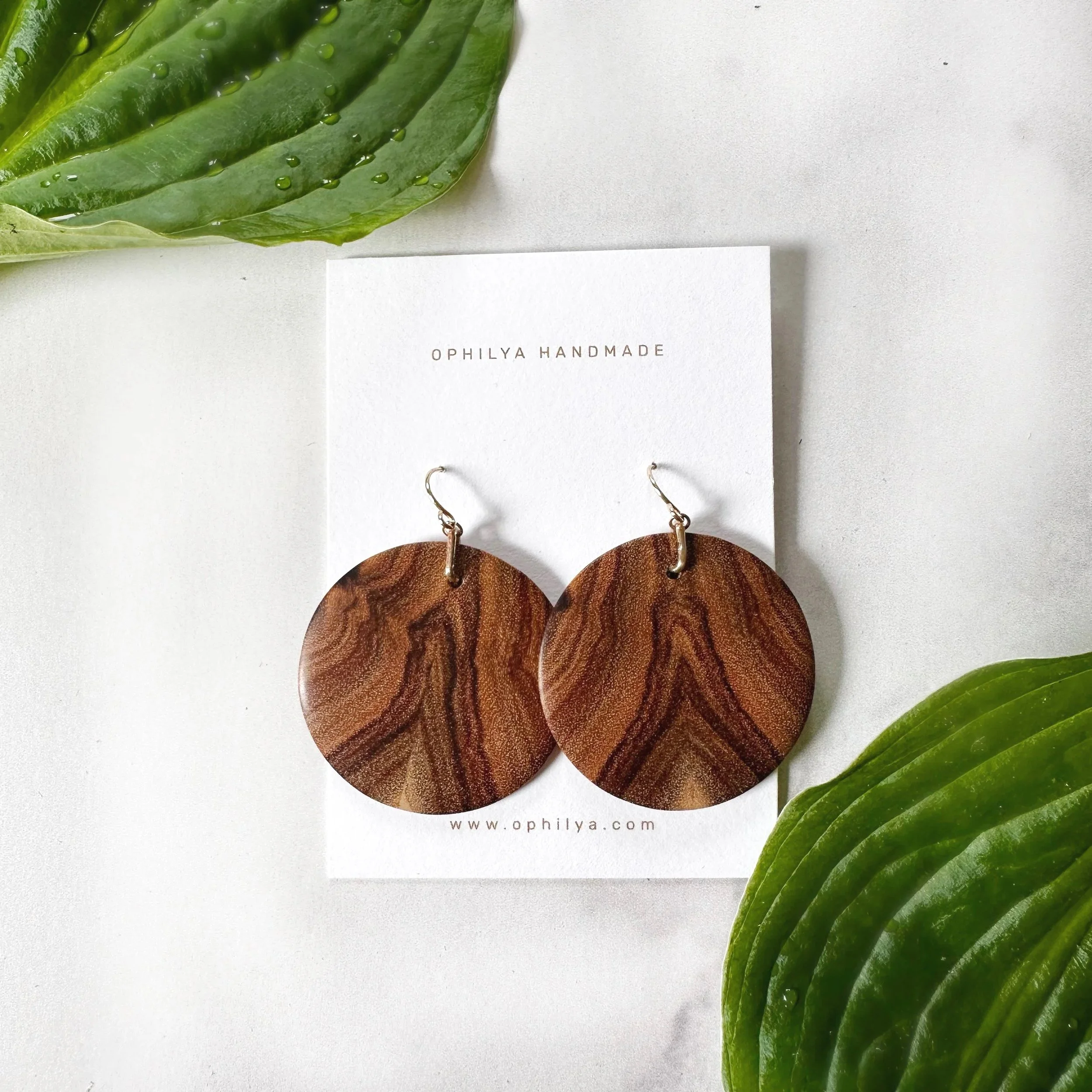 Segmented Tulip Wood Earrings