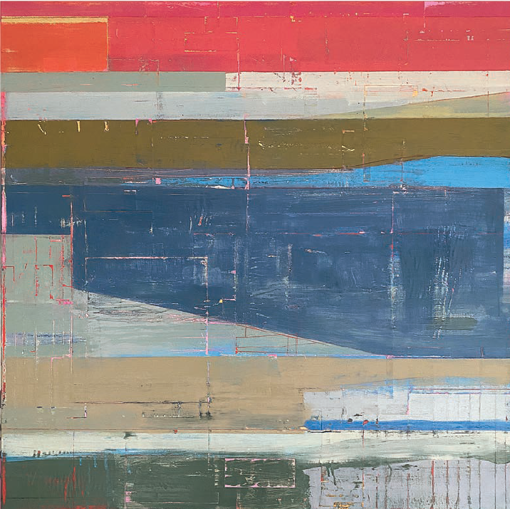 Hard Right at the Salton Sea 36x36 Acrylic on Paper & Canvas .png