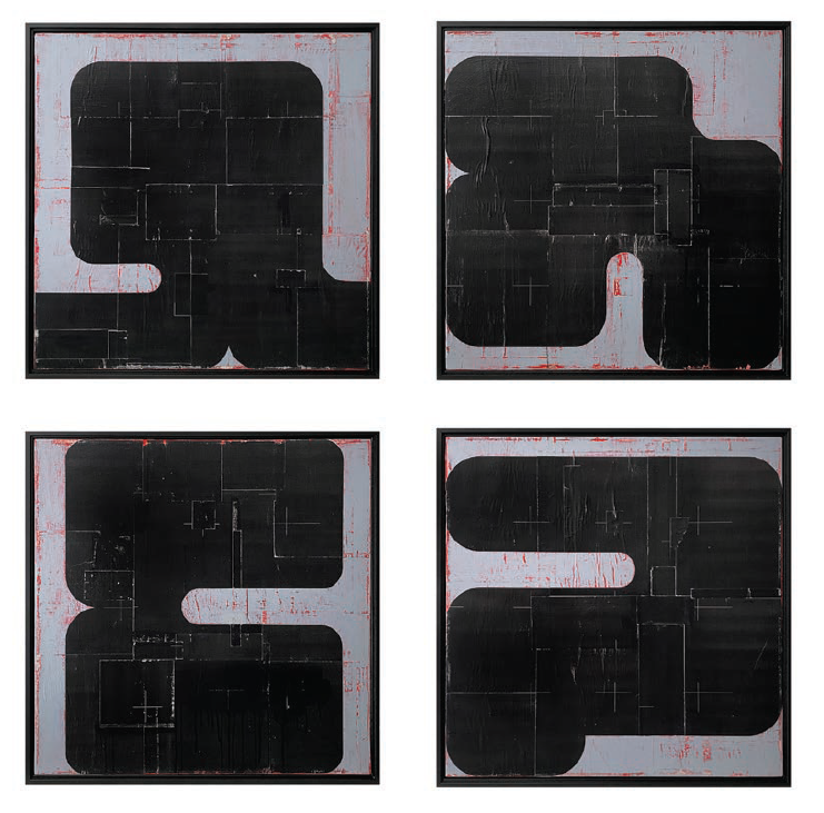 Monochrome Studies25x25 Framed Acrylic & Paper on Canvas $2,000 ea.png