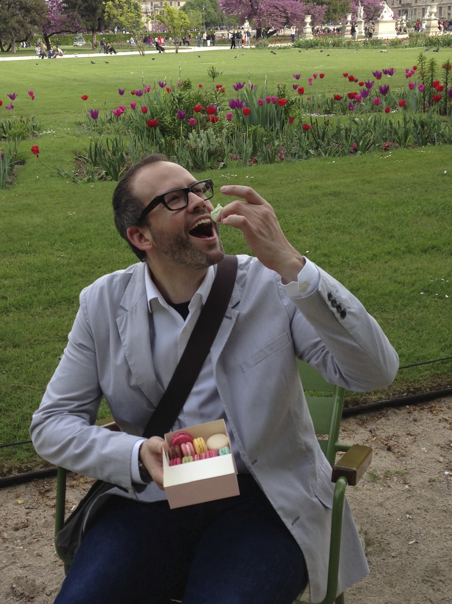 Enjoying Ladurée macaroons