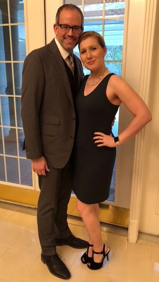 Dressed up for the wedding, even if Jessica’s face is swollen