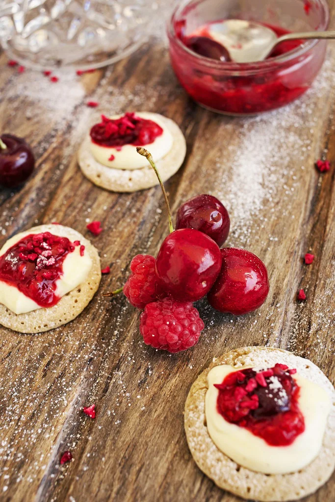 Sweet Summer Canapés - Raspberry and Cherry Delight