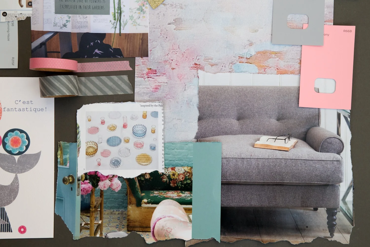 Pink and Grey Living Room Inspiration