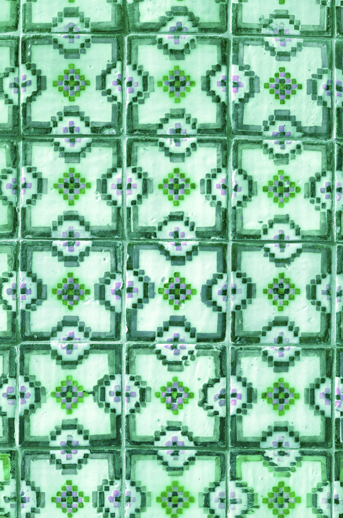 SAMPLE Backdrop - Green Mex Tiles - 1  NEW IN!