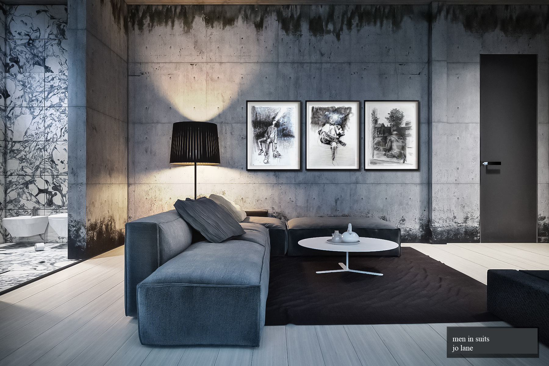 'Men In Suits' series - simulated room display