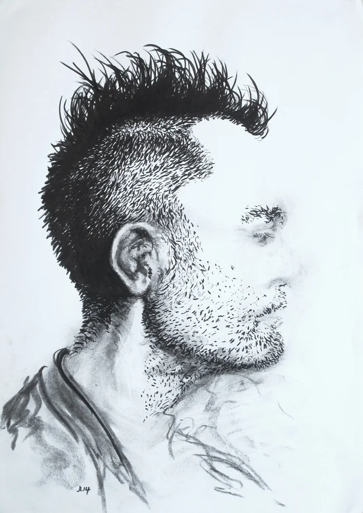 'hair man' unframed