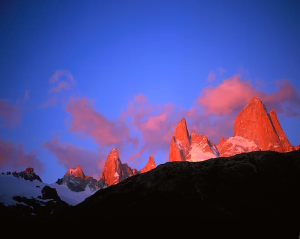 Beautiful clear weather predicted - this is the view of Fitzroy from the quaint town of El Chalten.