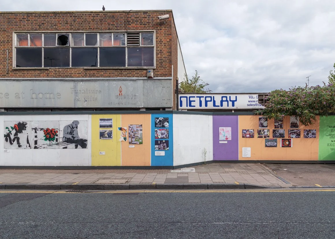 Boarded up and derelict shops on Lowfield Street