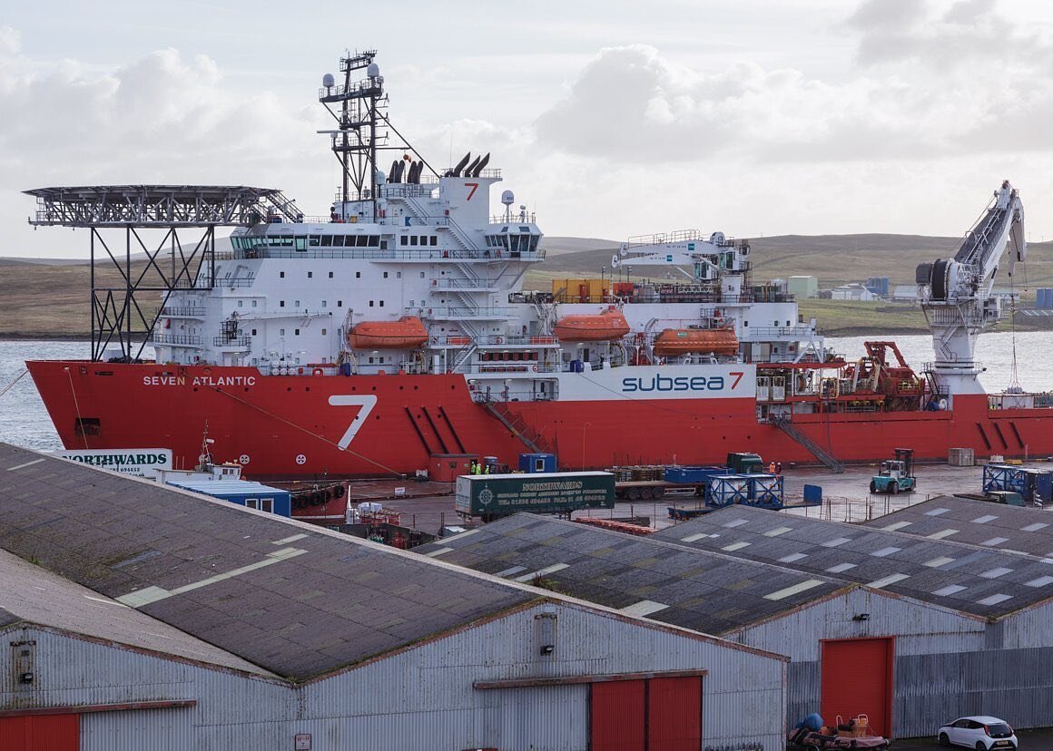 Offshore supply ship Seven Atlantic moored at Greenhead quay, Lerwick Harbour.

Lerwick Harbour in Shetland&rsquo;s Mainland is a leading centre for the decommissioning and disposal of offshore structures from the oil &amp; gas industry due to its st