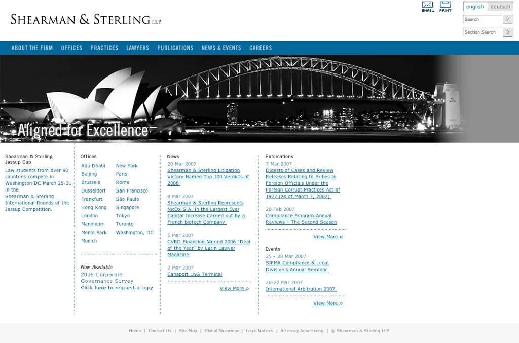 Shearman Sterling Website