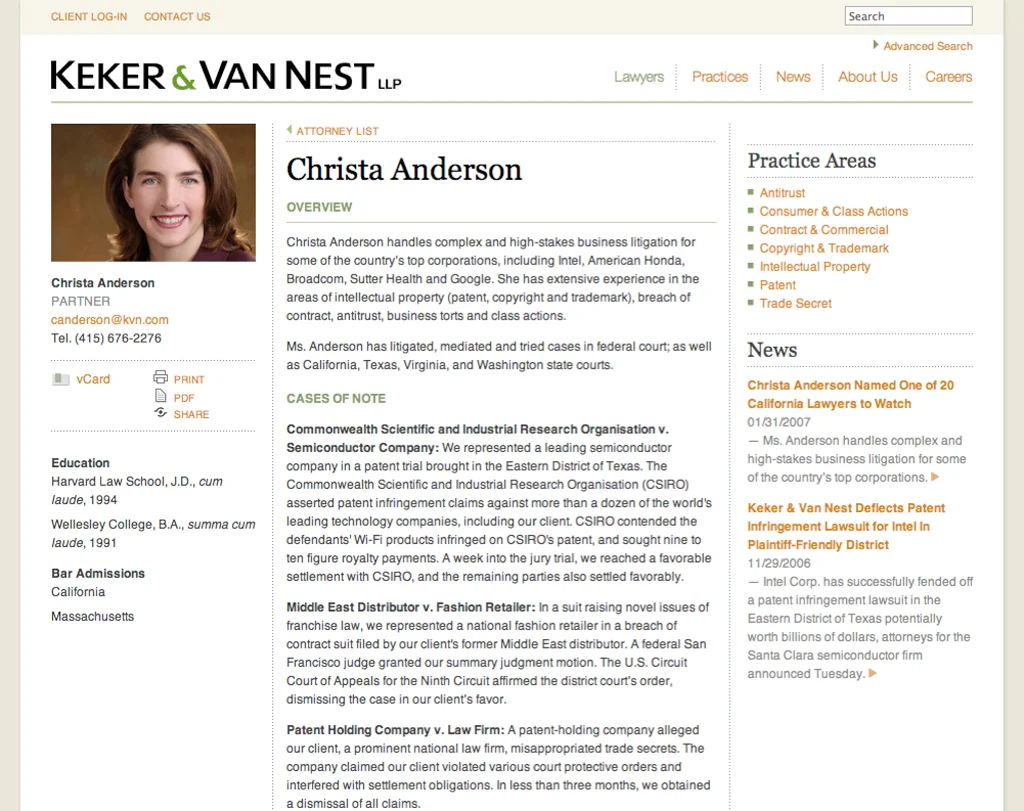 Keker & Van Nest Website