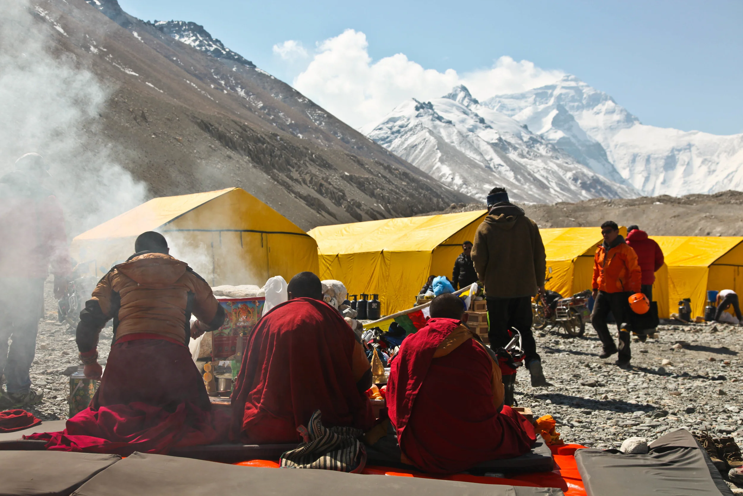 Puja ceremony at Base Camp, Everest, 2013