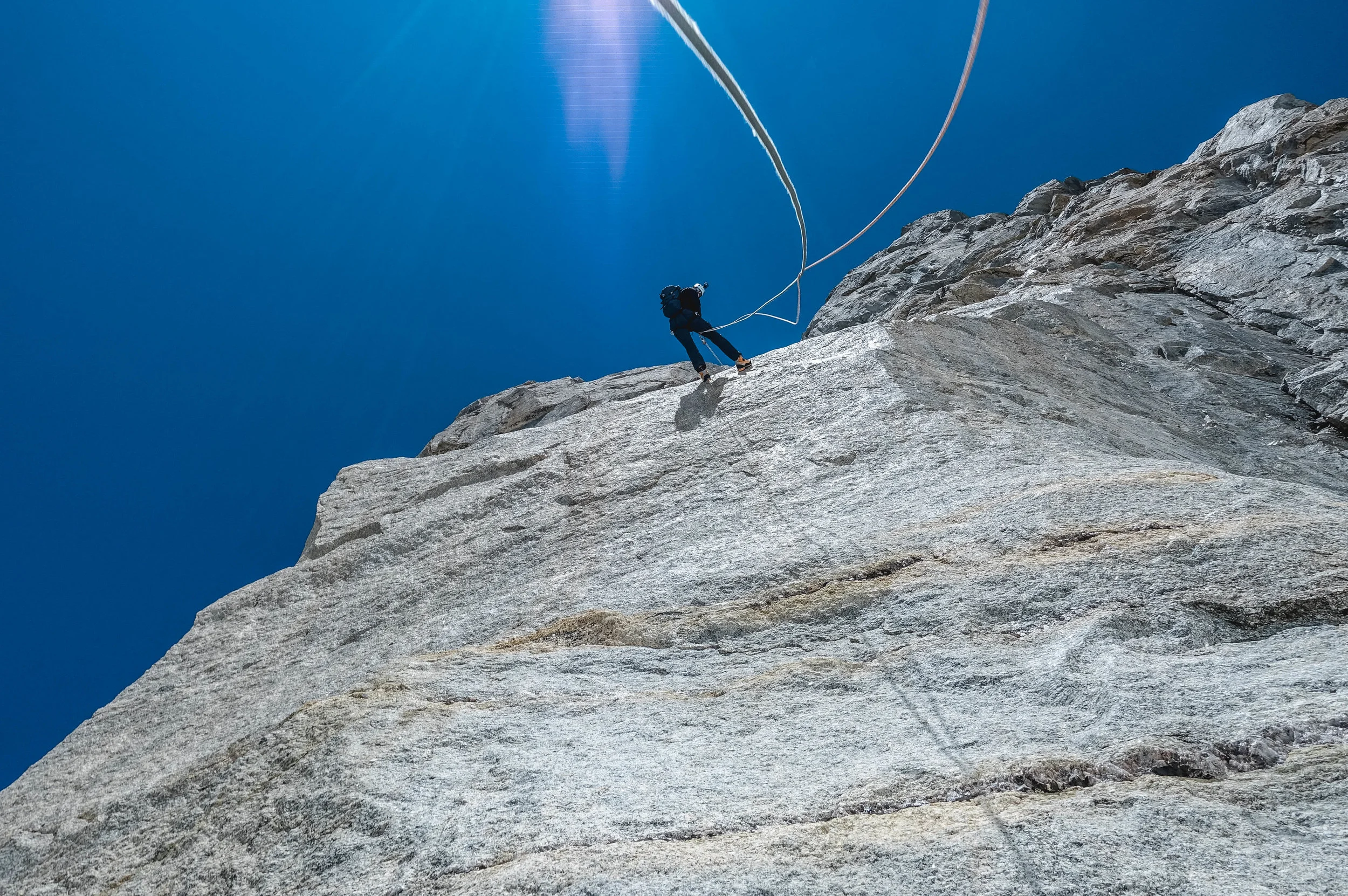 Absailing down Dent du Géant, Alps, 2017