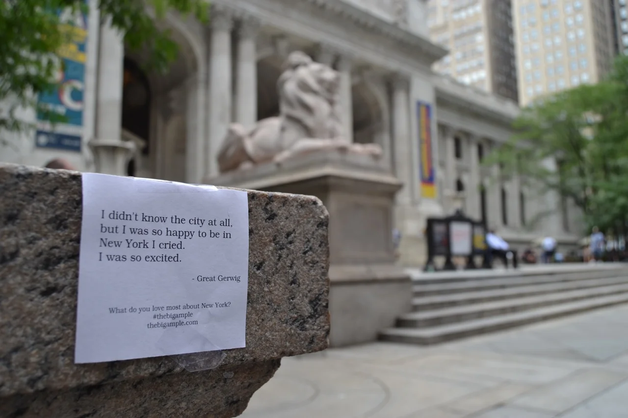 "I didn't know the city at all, but I was so happy to be in New York I cried. I was so excited." -- Greta Gerwig