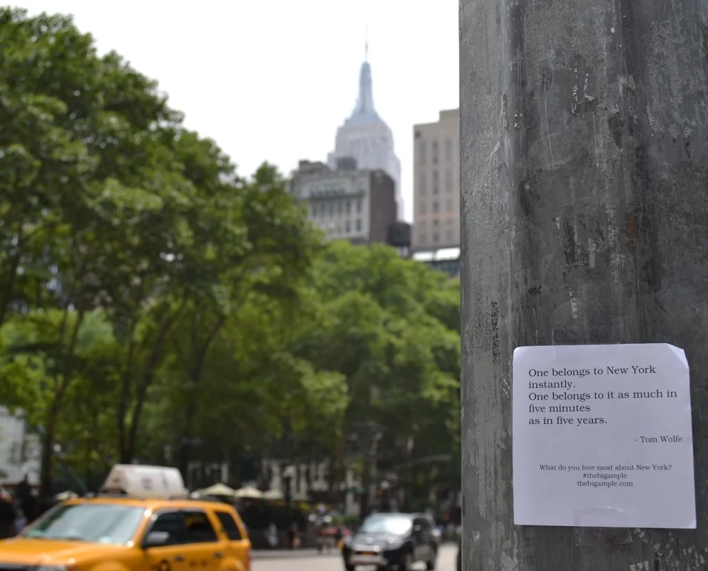 "One belongs to New York instantly. One belongs to it as much in five minutes as in five years." -- Tom Wolfe