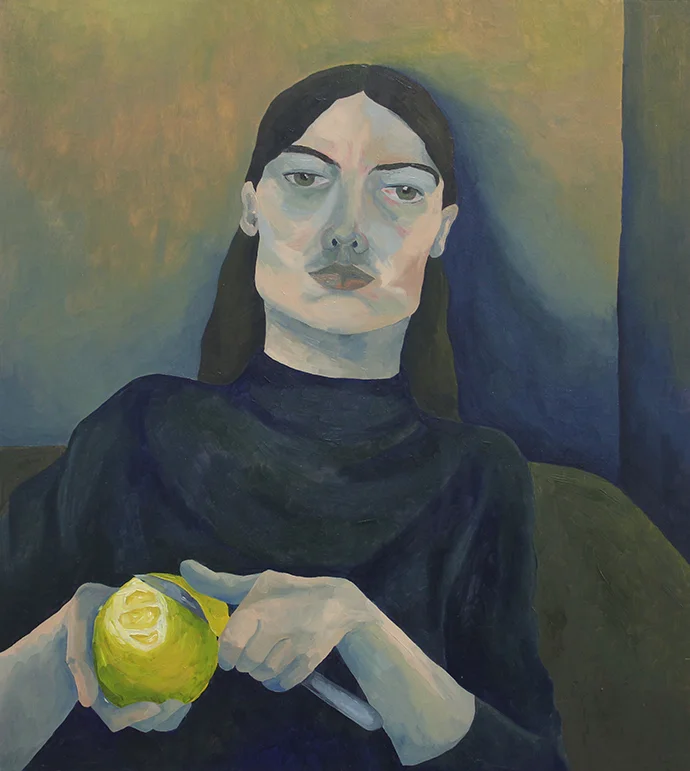 Portrait with Grapefruit , 2018 30 x 40 cm, oil on board, email hello@sethsearle.com to enquire