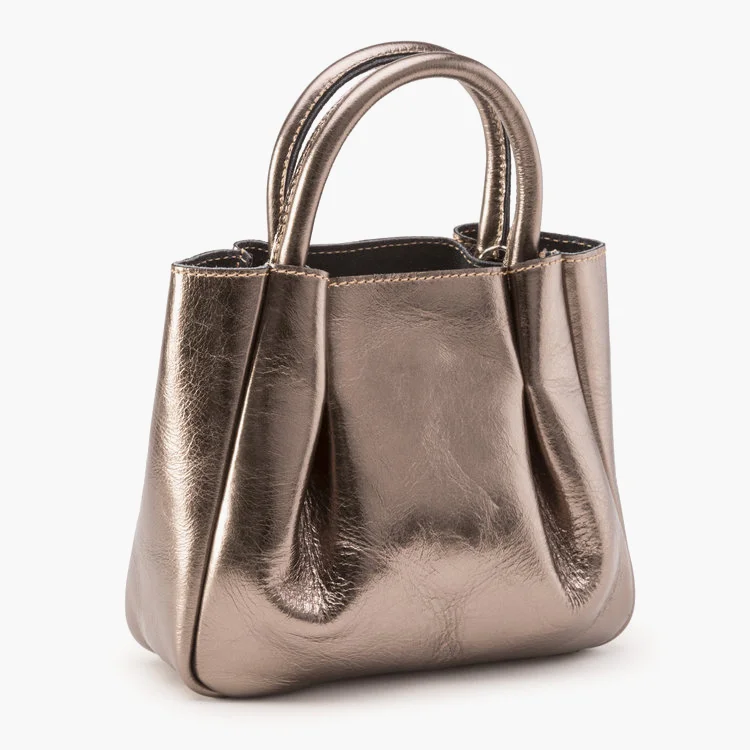 Alexandra de Curtis | Bronze Mini Ruched Tote