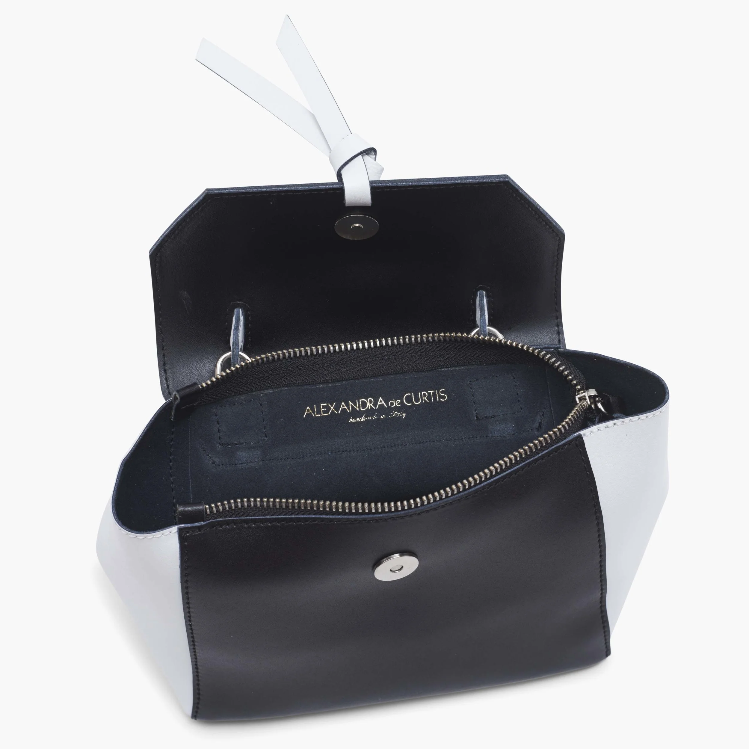 Alexandra de Curtis Black & White Mini Satchel