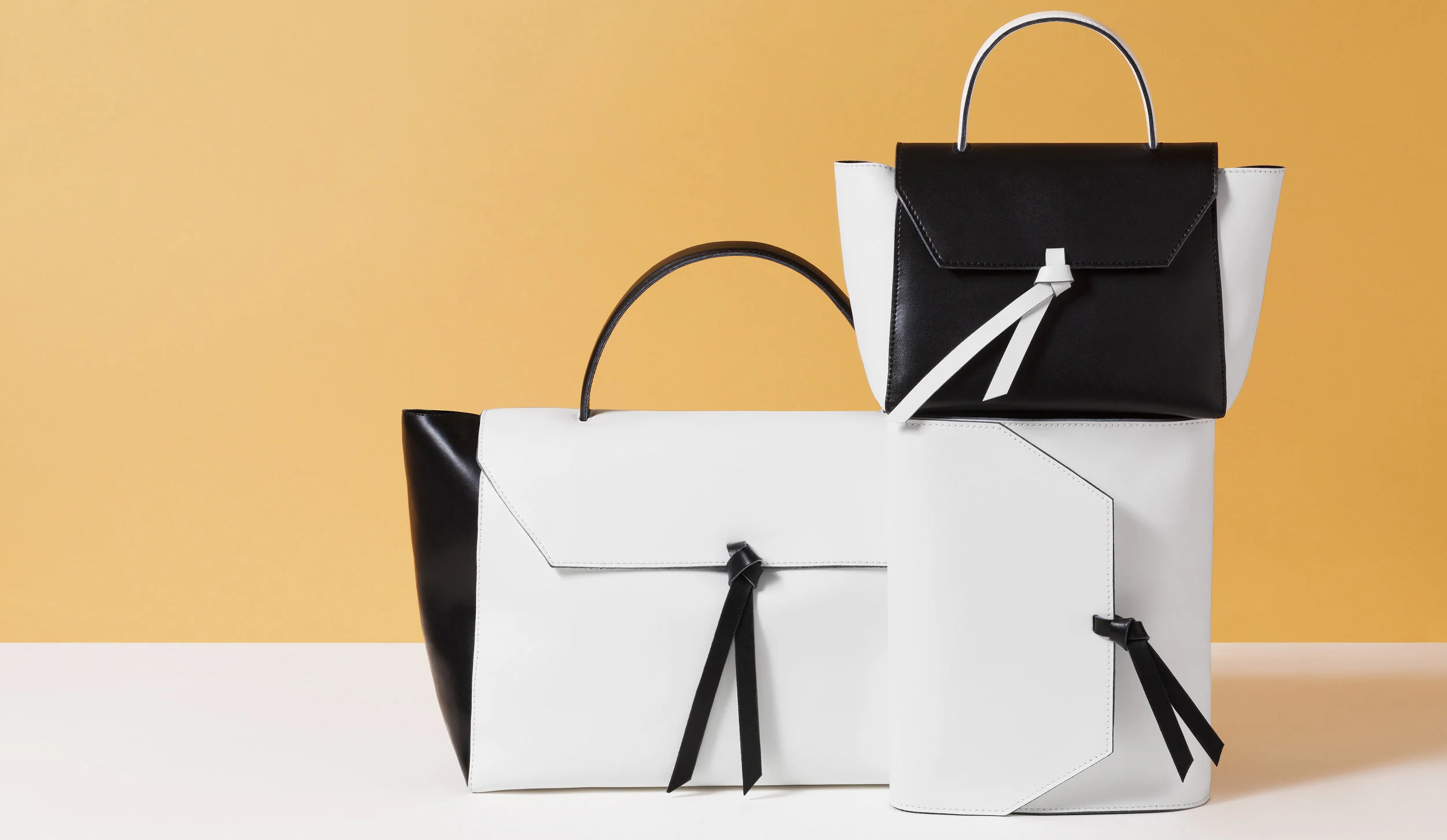 Alexandra de Curtis Black & White Mini Satchel
