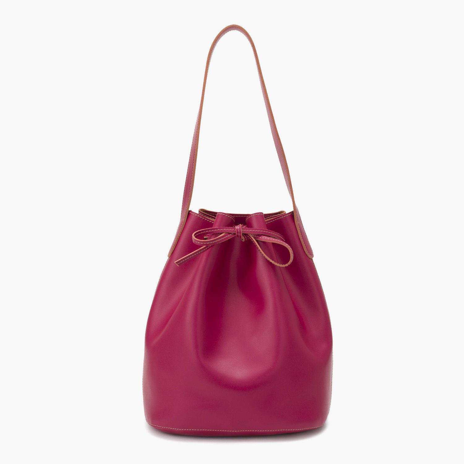 Bella Bucket Bag - Pink — ALEXANDRA DE CURTIS | Italian Leather ...