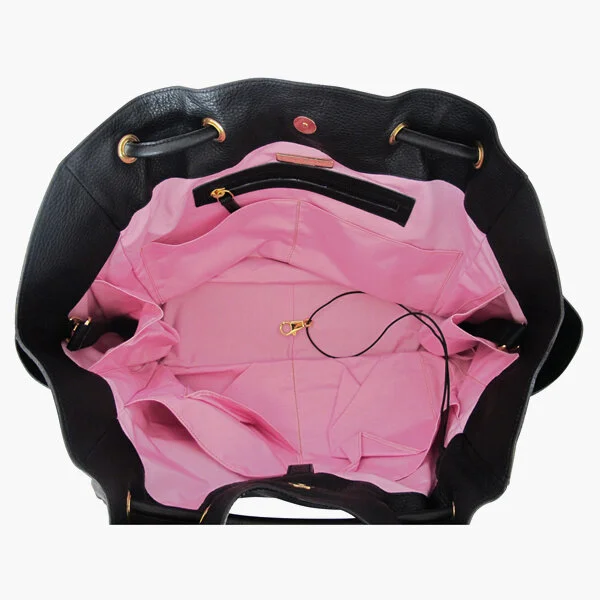 black leather diaper backpack