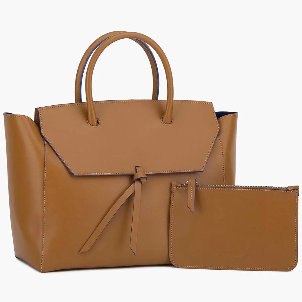 cognac tote bag