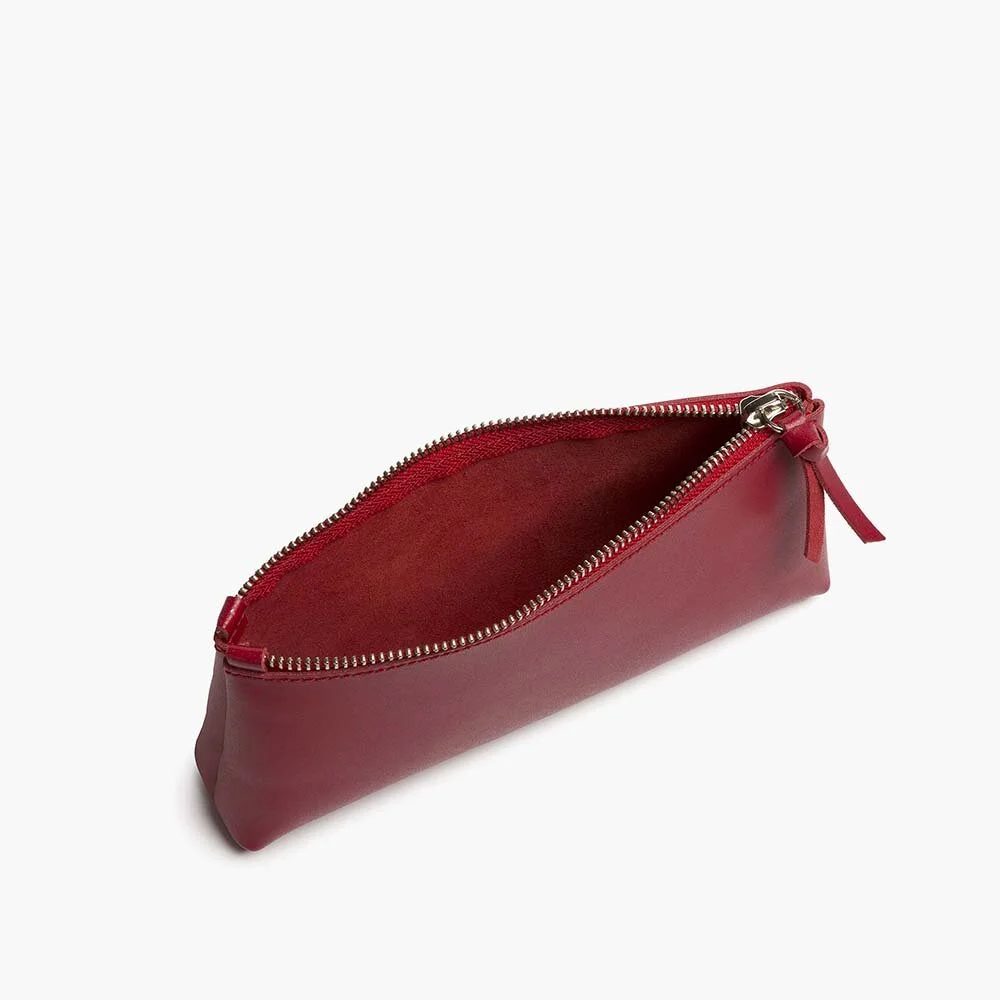 red leather pouch