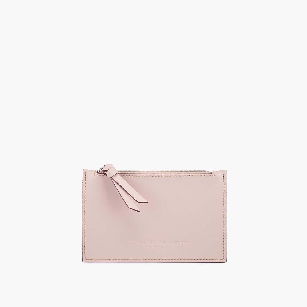 Small Flat Zip Pouch - Blush Pink — ALEXANDRA DE CURTIS | Italian ...