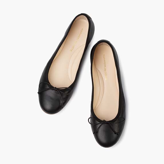 Women Black flats with tie Shoes Womens Shoes Slip Ons Pointed Toe Flats 