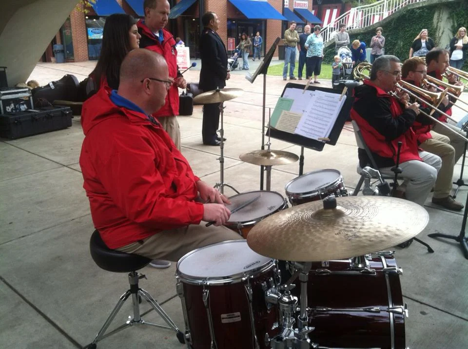 Bernie at the drumset