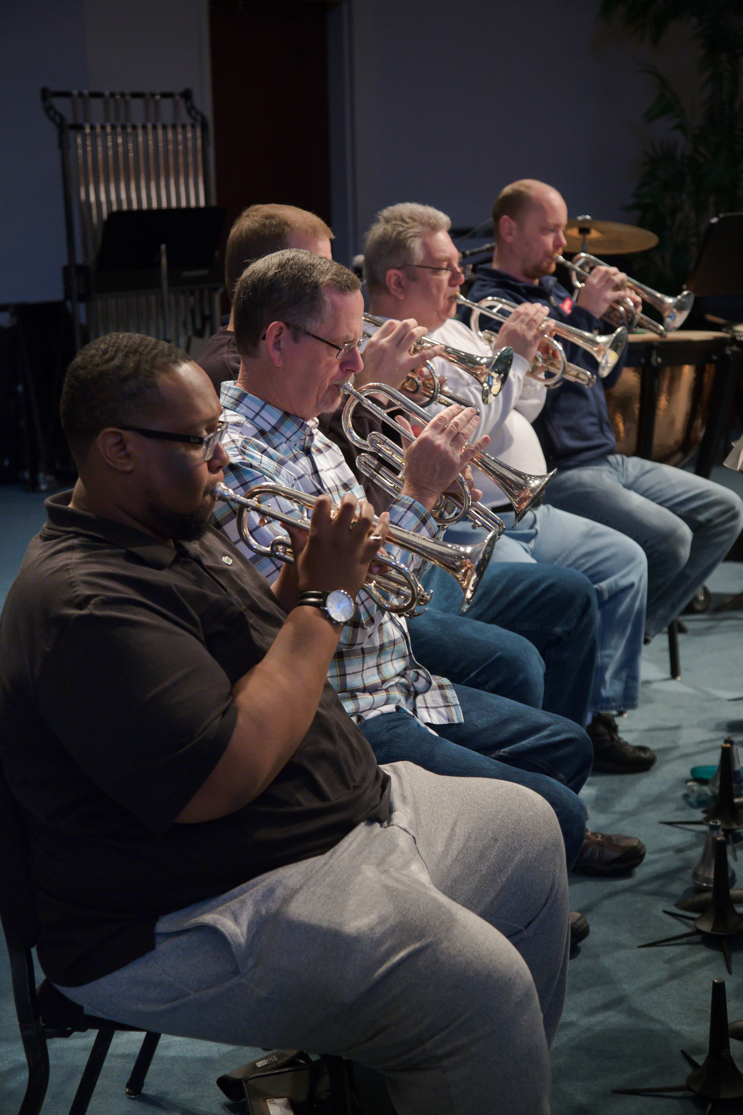  Back row cornets: Darryl Crossland (Soprano cornet),&nbsp;Paul Bridges, Andy Curless, Chip Seiler, Jeremy Leach 