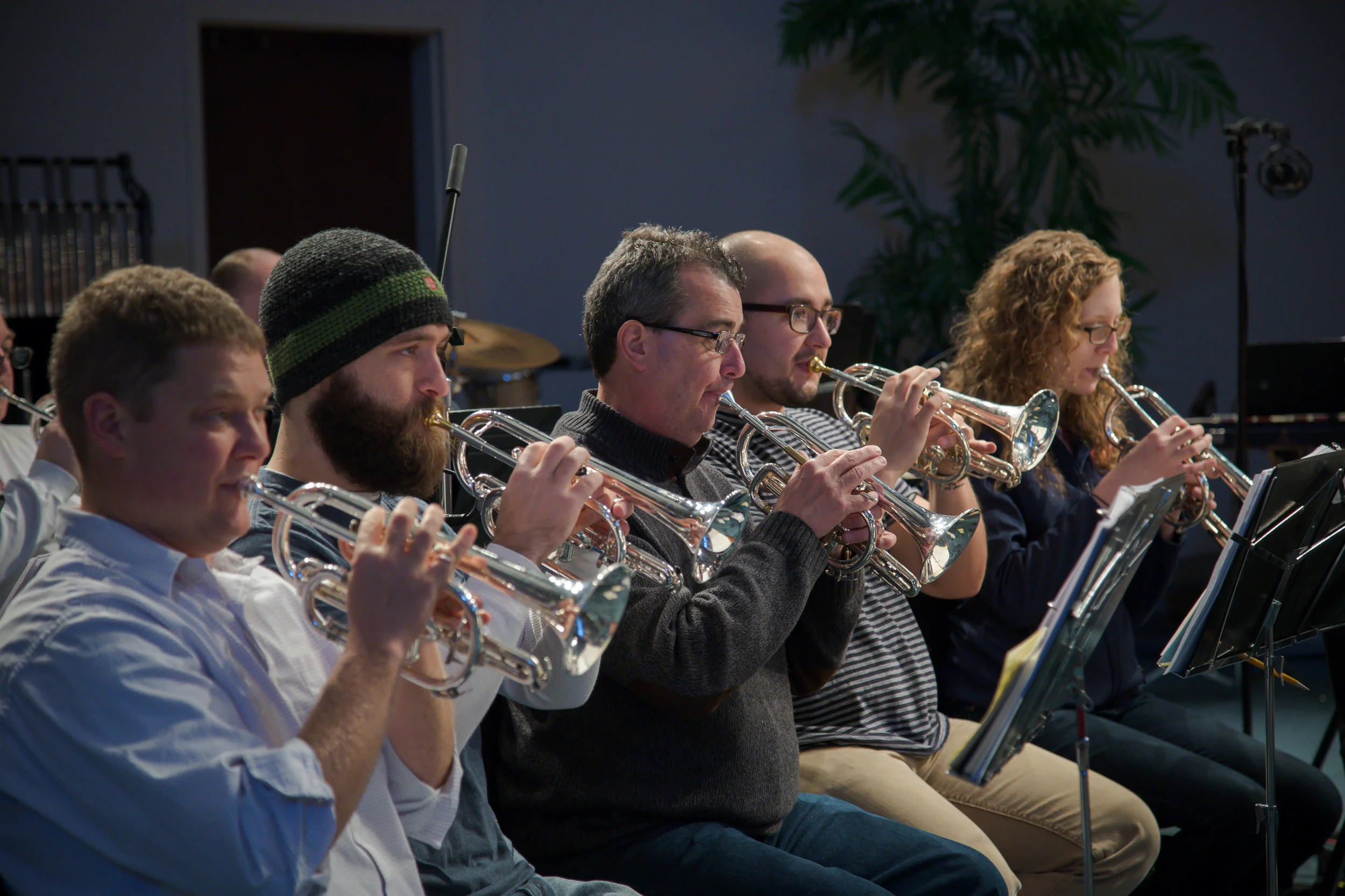  Front row cornets: Jeff Barrington, David Delaney, Lars-Otto Ljungholm, Manny Munoz, Sara Elliott 
