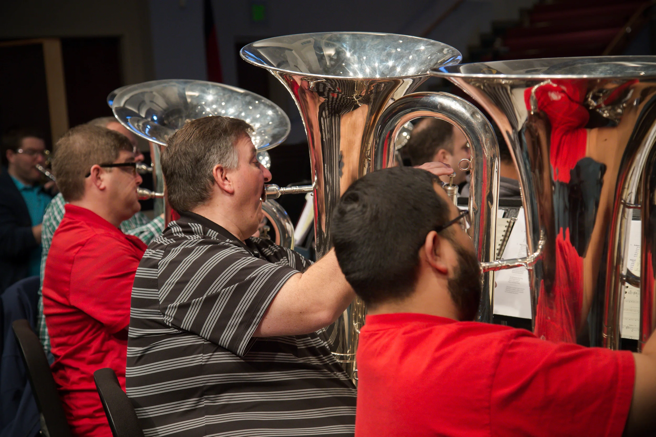 Tuba section: Roger Galabeas, Rick Potter, Andrew Barrington, Mike Harris 