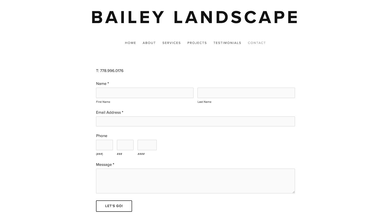  "Contact" form which gets sent directly to your email. 