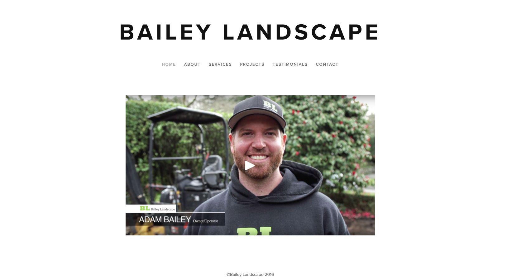  Landing page w/ video 