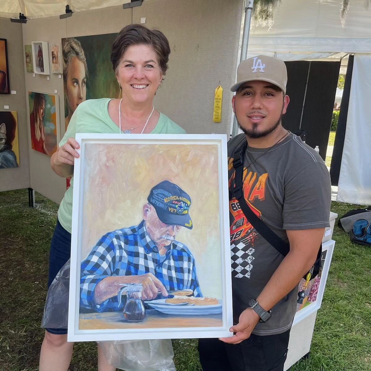 Sold! Uncanny! The painting looks exactly like his grandfather, who just recently passed, and he bought it for his Mom! He first painting purchase ever!!! &hearts;️&hearts;️&hearts;️&hearts;️&hearts;️&hearts;️&hearts;️

#artheals #buyart #startyourco