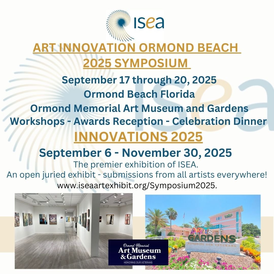 I will be showing and teaching at this symposium in September, 2025. Apply to the show and sign up now!

International Society of Experimental Artists: Symposium 2025
Design Elements with Mixed Media
September 18, 2025  Thursday  10:30 to 3:30 pm
ISE