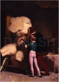  Michelangelo Being Shown the Belvedere Torso (Jean-Leo Gerome, 1849)