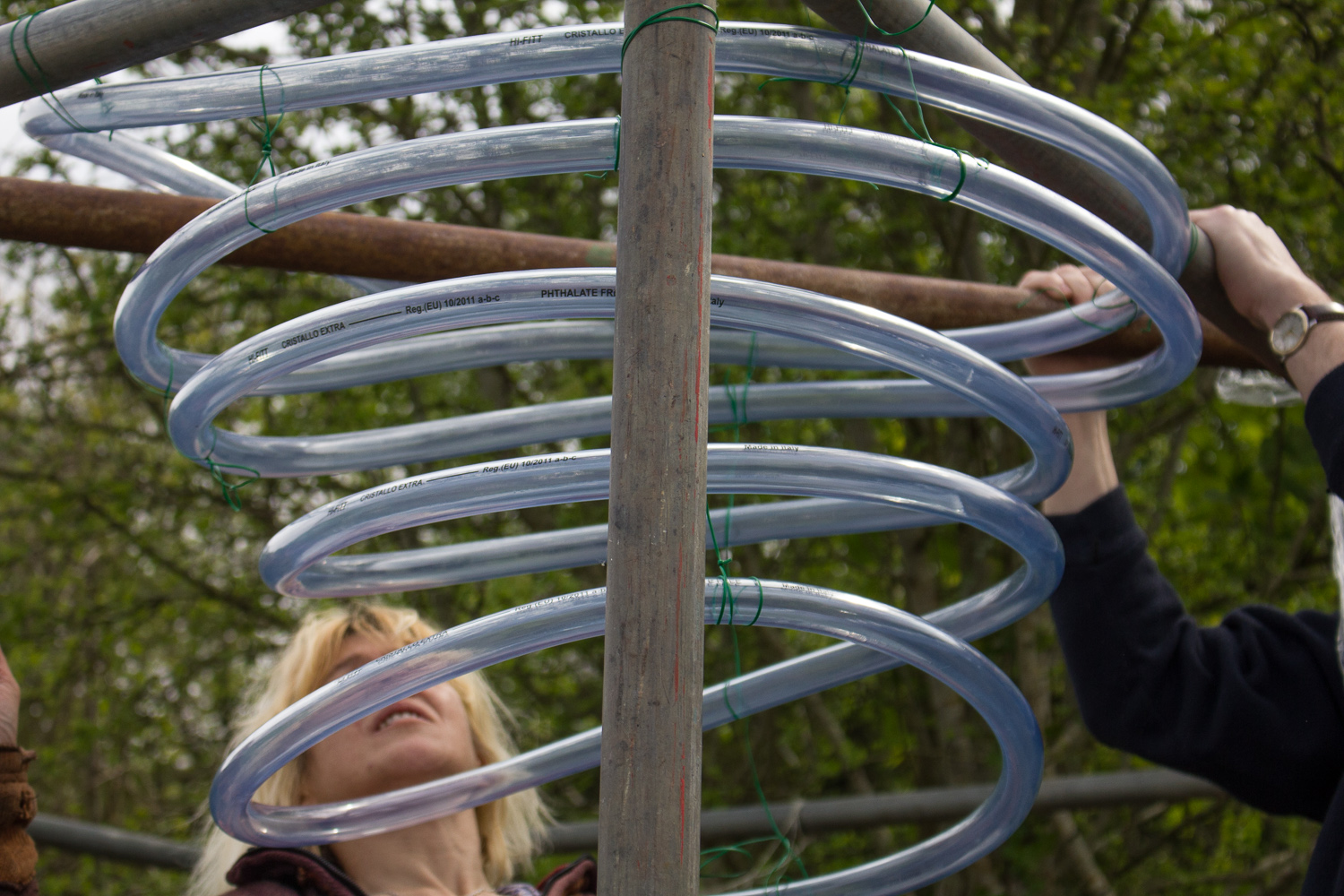 Lisa and Jonathan working on an immersive marble run experience