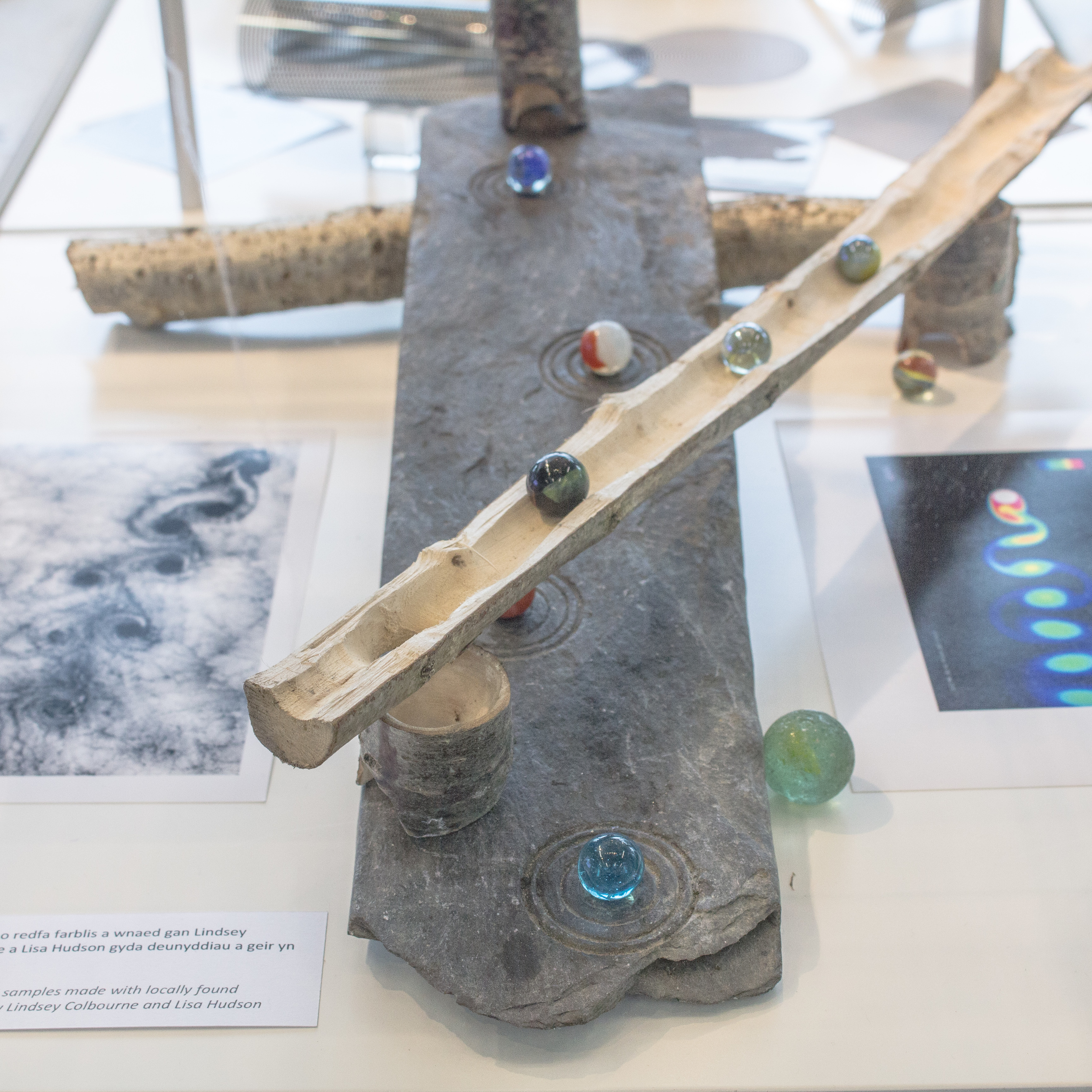 Llif/Flow display cabinet at Pontio (Karman Vortex Street inspired, this one)