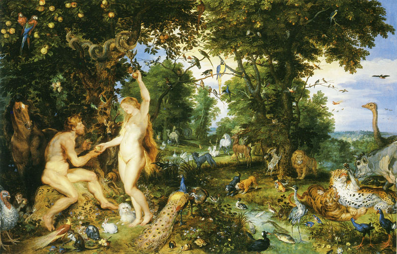 Conceptual artists, Peter Paul Rubens and Jan Breughel the Elder made about two dozen paintings together between 1598 and Breughel’s death. Only one of these was jointly signed, but their distinctive contributions — Breughel’s landscapes and Rubens’ figures — are readily recognized by scholars. That the paintings contain few significant pentimenti suggests that they were planned carefully in advance.